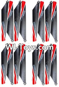 MingJi 812 Spare Parts-08 Propellers,Main rotor blades(16pcs)-Red,MingJi 812 RC Helicopter Spare Parts MJ812 Parts Replacement Accessories